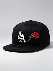 1 Pc Men's And Women's Universal LA Rose Embroidery Hip-Hop Baseball Cap, Adjustable Design, Suitable For Outdoor Sports, Travel And Running - Multicolor - View 8
