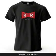 Camiseta con estampado del ejército de cinta roja para hombre, camisetas gráficas de Anime de gran tamaño 100% algodón para mujer, camisetas informales, ropa de calle - Multicolor - Ver 1