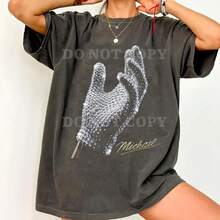 Women's Casual Printed T-Shirt, Short Sleeve And Round Neck, Local Urban Fashion Spring/Summer. Women's Blouses, Women's T-Shirts. 180g (S-XXXL) - 黑色 - 查看 1