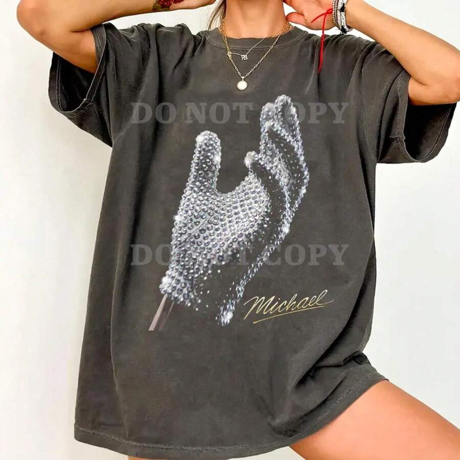 Women's Casual Printed T-Shirt, Short Sleeve And Round Neck, Local Urban Fashion Spring/Summer. Women's Blouses, Women's T-Shirts. 180g (S-XXXL) - 黑色 - 查看 1