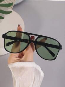 1 pieza Nuevas gafas de moda con doble puente de estilo retro de los 80, diseños de moda unisex - Multicolor - Ver 4