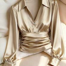 Women Blouses & Shirts - Bordeaux - View 2