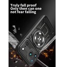 Order & Follow Store To Get Free Lanyard, 360° Rotating Stress Relief Phone Case With Mecha Style Magnetic Car Mount Stand, Anti-Drop Phone Case + Hand Strap Phone Case / Compatible With Apple 17 Pro Max/16 Pro Max/15 Pro Max/14 Pro Max/13 Pro Max/12 Pro Max/11 Pro Max / Compatible With Samsung S26/S25/S24/S23/S22/S21/U / Compatible With Xiaomi/Honor/ - Black - View 6