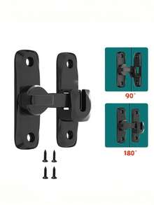 Drill-Free Door Lock, Sliding Door Lock, Lockable Door Lock, Special Sliding Door Lock, Sliding Door Lock, Thickened Hotel Bathroom Door Window Lock, Drill-Free Solid Aluminum Alloy Door Security Lock, Home Essential. - Multicolor - View 2