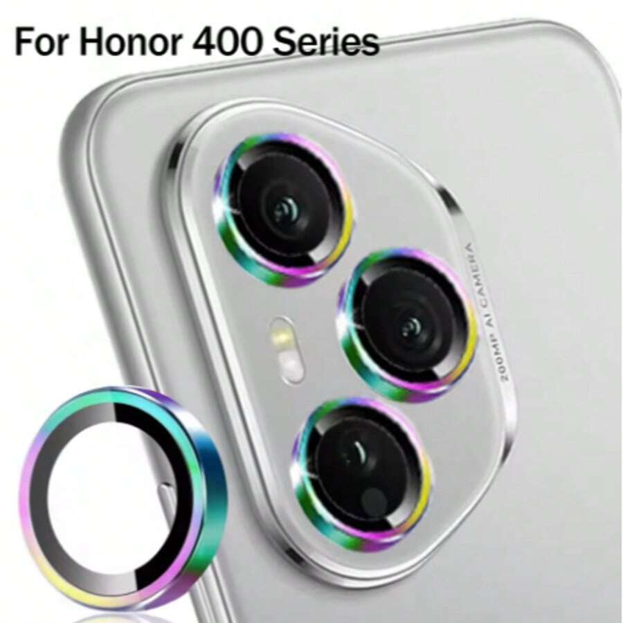 鏡頭保護貼，適用於 Honor 400/400 Lite/400 Pro/600/600 Lite/600 Pro 金屬環鷹眼鏡頭保護貼，美觀精緻的後置相機防刮耐磨保護貼，附定位工具，安裝簡單，黏著力強，鋼化玻璃與金屬環的完美結合，更好的相機保護，鏡頭保護貼，鏡頭保護墊