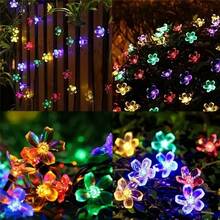1PC Sakura Solar String Lights 5/7/12/22M 20/50/100/200LED Waterproof Outdoor Festival Garden Decorative Lights - Azul - Ver 7