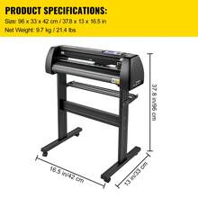 Vinyl Cutting Machine, 28-Inch Vinyl Plotter, Cutting Plotter With LCD Screen, Sign Cutting Plotter With Adjustable Dual Spring Pressure Rollers, Plotter With Signmaster Software For Design And Cutting - 查看 7