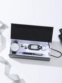 Men's Watch Gift Set, Birthday, Father's Day, Teacher's Day, Back To School, Valentine's Day Gift For Husband, Boyfriend, Father - Black - View 1