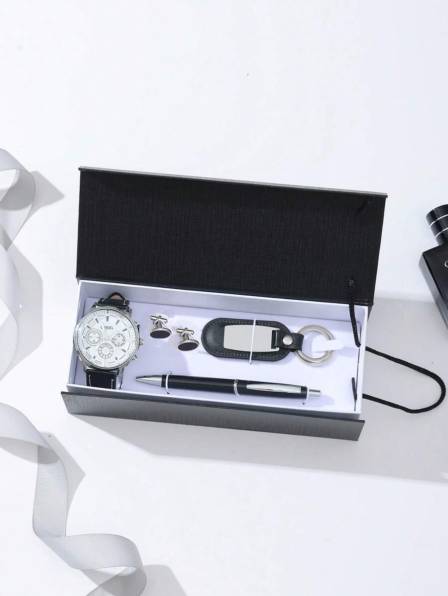 Men's Watch Gift Set, Birthday, Father's Day, Teacher's Day, Back To School, Valentine's Day Gift For Husband, Boyfriend, Father - Black - View 1