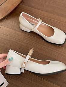 New Spring/Autumn Collection For 2026: French-Style Platform Leather Shoes And British-Style Marie-Chen Shoes. Casual And Versatile Design, Suitable For Both Indoor And Outdoor Wear. - Beige - View 4