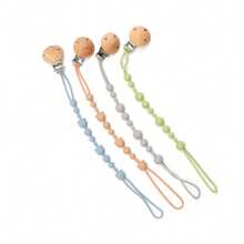 4pcs Universal Silicone Pacifier Clips With 4 Clips, Anti-Drop Chain, Practical Accessory For Newborns - Multicolor - View 14