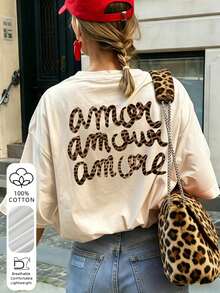 Women's Loose-Fitting Beach Granny Style T-Shirt With Sea Turtle Graphic, Breathable Cotton, Crew Neck, Short Sleeves, White Beach Style LODA - 白色 - 查看 1