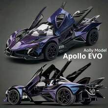 1:36 Scale Alloy Diecast Sports Car Model, Openable Doors And Hood, Collectible Gift For Teens - Multicolor - View 3