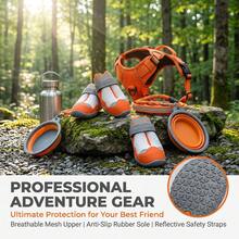 All-Season Dog Boots, Summer Breathable & Heat-Resistant & Winter Snow-Proof & Paw Protection, Non-Slip Suitable For Small, Medium, Large Dogs. Outdoor Dog Shoes Suitable For All Breeds, Summer Hot Ground Protection, Winter Snow Paw Covers, Hardwood Floor Non-Slip - Orange - View 1