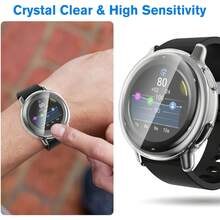 3 Paquetes de Fundas Protectoras de Pantalla Compatibles con Vivoactive 5, Fundas Protectoras de TPU Suave con Borde Chapado de Cobertura Completa a Prueba de Arañazos, Negro/Plata/Transparente - Negro/Transparente/Plata - Ver 4