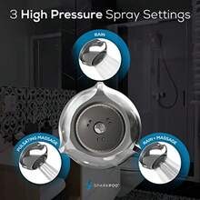 SprkPod - Elevdor gu lt pr hogres bj 3 es pr lluvi y msje cromo pulido lujo - Cabezal de ducha a presin de potencia chapado en cromo pulido de lujo - Ver 6
