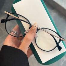 1 Pc Simple Fashion And Classic Round-Shaped Glasses Accessory For Daily Leisure Commute Office,Study,Reading,Party,Vacation,Photography - Multicolor - View 7