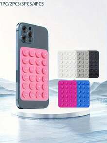 1 pièce/2 pièces/3 pièces/4 pièces Ventouse antidérapante en silicone pour téléphone, Autocollant ventouse auto-adhésif en silicone, Options multicolores ultra-fines, Autocollant ventouse antidérapante - Multicolore - Voir 9