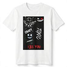 Playeras de Algodón lmpresióndeI EP  MangaCorta Transpirable para Conciertos Salidasy Estilo Casual - Blanco - Ver 2