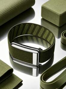 5.0 Super Luxury Braided Watch Band - Fit For 5.0/MG - ECG Applicable, High-Quality Accessory For Health & Fitness Wearable Devices - Premium Metal - Army Green - View 1
