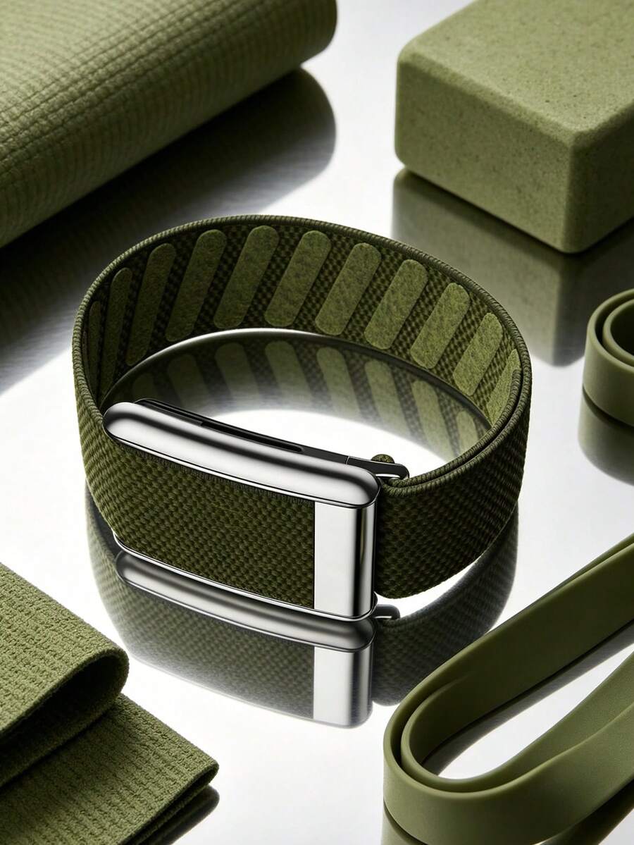 5.0 Super Luxury Braided Watch Band - Fit For 5.0/MG - ECG Applicable, High-Quality Accessory For Health & Fitness Wearable Devices - Premium Metal - Army Green - View 1