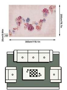 1pc Floor Mat/Rug (Rug, Carpet, Area Rug, Bath Mat, Bath Rug, Door Mat), Modern Aesthetic INS Style Fresh Sweet Oil Painting Floral - Soft Faux Cashmere Rug, Suitable For Bathroom, Kitchen, Doorway, Hallway, Bedside, Living Room, Bedroom, Etc., All Season Use, Machine Washable, Home Decor - Multicolor - View 12