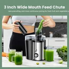 Multi-Functional Juicer, Fruit Juice Maker, Suitable For Vegetables And Fruits - Wide Feed Opening For Easy Juice Extraction, Easy To Clean, Space-Saving Design, Ideal Choice For A Healthy Lifestyle And Delicious Beverages, Christmas Gift - US A Type Plug(110-127V) - View 4