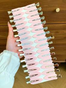 1/30 cái kẹp tóc nữ màu trơn, phong cách tối giản, màu đen, hồng, kẹp nhỏ, thiết kế kẹp tóc cá sấu, phụ kiện tóc - Nhiều màu - Xem 4