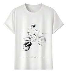 Playeras Motociclista En Salto Con Ritmo Cardíaco - Blanco - Ver 1