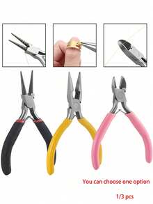 1/3 Pcs Set Jewelry Pliers Tool Kit, Including Round Nose Pliers, Diagonal Pliers Suitable For DIY Jewelry Making And Repair - Multicolor - View 10