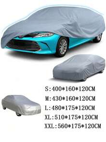 Universal Waterproof Car Cover - Full Car Cover. UV-Resistant, Rainproof, Dustproof, Snowproof And Heat-Resistant PEVA Material, All-Season Vehicle Protection, Dustproof, Car Accessories, Car Cover | Fashion Car Cover | Durable Car Cover, Car Sunshade, National Day Gift, Halloween Gift, Christmas Gift - Silver - View 3
