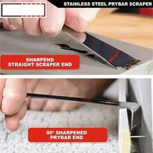 Stainless Steel Pry Bar & Scraper Set, Large Flat Pry Bar With Sharp Right Angle And 90-Degree End, Metal Hand Tool For Woodworking And Beehive Maintenance - Multicolor - View 1