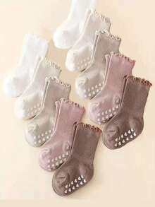 5 Pairs/1 Pair Baby Socks Loose Cuff Non-Tight Ruffle Princess Socks For Baby Girls 0-5 Years Old - Multicolor - View 3