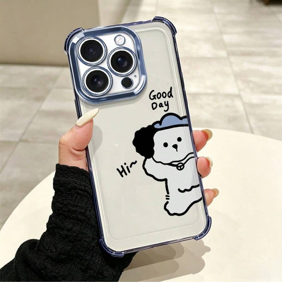 Cartoon Dog Cell Phone Case, Modern Design With Full Drop Protection And Features, Suitable For Multiple Mobile Models Such As Galaxy A Series Up To 17 Pro Max Including Mini, Plus, Pro, Pro Max And 16e, Galaxy A And S Series With A03, A04, A04e, A05, A06, A12, A15, A22, A32, A34, A35, A54, A55, S23, S24 Ultra, Moto G52, G54, G84, Poco Devices C40, C65, M5s, M6 Pro 4G, X5, X6, X6 Pro And  9A, A3, Note 11 4G, Comfortable And Durable Case Ideal For Everyday Use - 藍色 - 查看 1