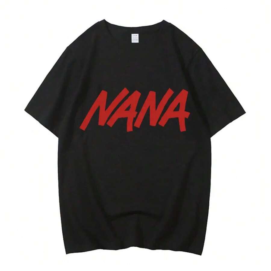 Nana Osaki Men's Cotton T-Shirt With Black Stones, Breathable Retro College Streetwear, Colorful 2000s Grunge Shirt - Cmian-black-92582 - 查看 1