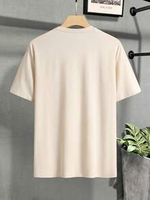 Men's T-Shirt With Letter Print - Apricot - View 2