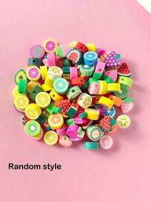 50/100pcs Fashion Fruit Flower Polymer Clay Beads For Bracelet And Necklace Making - Multicolor - View 7