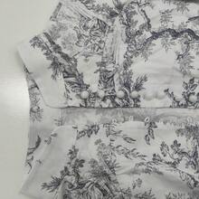 Vestido corto estampado nueva primavera para mujer, estilo elegante y moderno, con cintura ajustada y lazos - Gris - Ver 8