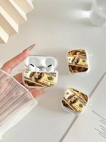 Funda de Auriculares Bluetooth Transparente Pintada con Dólar, Gruesa y de Moda, Resistente a Golpes, Compatible con S4, Funda Protectora para Auriculares Inalámbricos Bluetooth de Apple, Carcasa Brillante Pro2, Cobertura Completa Pods 3 1/2/3 Generación, Funda Protectora Pro, Carcasa Suave Resistente a Golpes - Multicolor - Ver 8