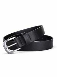 1 Women's Fashionable Casual Metal Pin Buckle PU Versatile Belt - Black - View 3