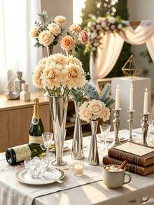 1/2 pièces Vase à fleurs en matériau fer, décoration de maison, décoration de chambre, ornement de fête et de vacances, pour la décoration de la maison, la décoration du bureau, les décorations de mariage, les accessoires du salon, peut être utilisé comme cadeau de la Saint-Valentin, cadeau de vacances, cadeau d'anniversaire et de remise de diplôme - De nombreux styles - Voir 2