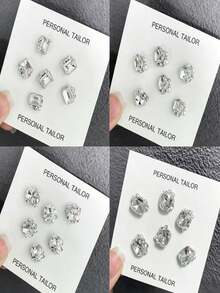 5pcs Popular Nail Art Crystal Rhinestones 3D Round Pigeon Egg Right Angle Finished Rhinestone Ball Asymmetrical Heart Rectangular Handmade Pearl Inlaid Nail Decoration Accessories, Nail Art Parts Nail Charms - 彩色 - 查看 12