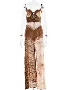 Long Chiffon Dress With Straps, Off-The-Shoulder Design, And Slit, Sexy Summer Girl Style - 卡其色 - 查看 3
