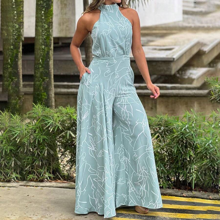 Timeless Draped Maxi Dress - Refined Silhouette & Flowy Texture - 藍色 - 查看 1