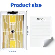 Basketball Dry Erase Clipboard, Waterproof Basketball Clipboard Double-Sided Basketball White Board Writable And Erasable Basketball Dry Erase Board White - White - View 6