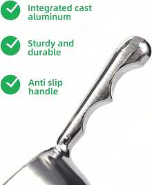 Heavy-Duty Cast Aluminum Kitchen Scoop - Rust-Proof, Ergonomic S-Handle Ice Cube Endurance Scoopfor Ice, Candy, Popcorn, Coffee Beans, Flour &Amp; Pet Food - Commercial-Grade Durable Design (S(5oz)) - White - View 7