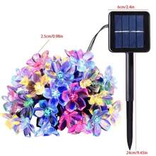 1PC Sakura Solar String Lights 5/7/12/22M 20/50/100/200LED Waterproof Outdoor Festival Garden Decorative Lights - Azul - Ver 3