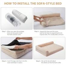 Camas ortopédicas para perros grandes impermeable sofá cama para perros con funda extraíble lavable cama grande para mascotas con forro impermeable y parte inferior antideslizante cama - 30,0 cm de largo x 20,0 cm de ancho x 6,5 cm de grosor - Ver 7