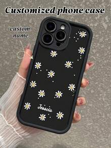 1pc DIY Custom Font Phone Case, Timeless And Fashionable. Valentine's Day Phone Case, A Timeless Customized Phone Case. Couple Phone Case, DIY Customized Phone Case. Personalized, Name Phone Case. Perfect Gift For Mother, Father, Couple, Partner Or Friend. Perfect For Valentine's Day, Mother's Day, Children's Day And Other Anniversaries. Compatible With Apple, Moto, Transsion, And Other Phone Models - Black - View 4