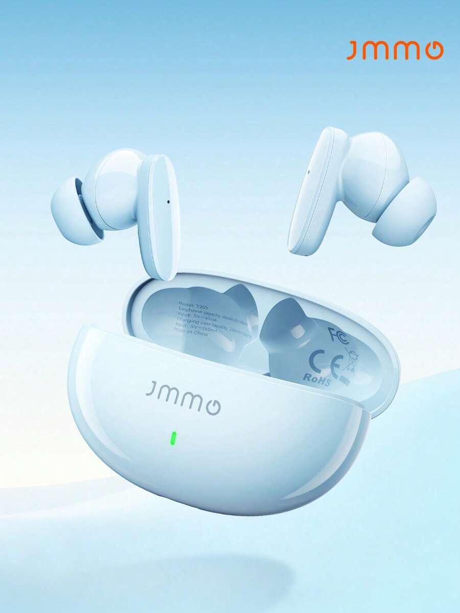 JMMO Wireless Bluetooth Earbuds With Premium Sound, 5.3 Auto Pairing Ear Buds With Long Playtime Light Type-C Fast Charging, Suitable For Commute,ExerciseAnd Office - Blue - View 1